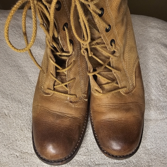 Timberland Tan Ankle Boots with Red Plaid Accent - Picture 8 of 9